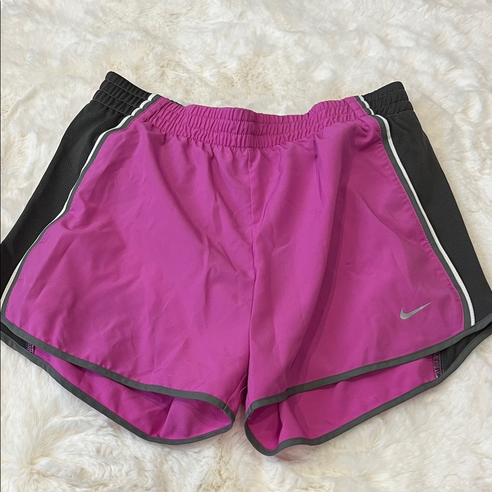Nike Women's Fuchsia and Black Athletic Shorts
